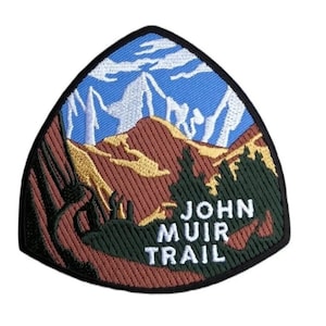 John Muir Trail Patch Embroidered Iron-on / Sew-on Badge Hiking Yosemite California Trek Souvenir Emblem Gift Patches (90mm)