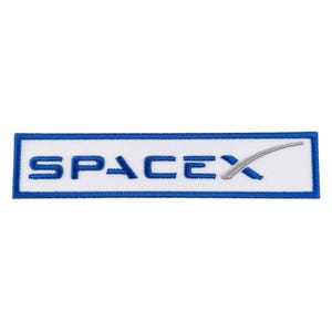 NASA SpaceX-logotypmärke (10 cm) Stryk-/sysöm + kardborremärke Artemis rymduppdrag DIY-kostym, keps, väska, jacka, hatt, väska, presentmärken