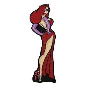 Toppa di Jessica Rabbit ricamata, da applicare con ferro da stiro o cucire (10 cm) Chi ha incastrato Roger Rabbit - Souvenir del film Retro Fai da te Costume da coniglietto Emblema del costume
