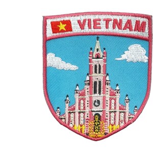 Vietnam Patch (3.1 Inch) Embroidered Iron-on or Sew-on Badge Ho Chi Minh Saigon Travel Asia Souvenir Emblem Crest Gift DIY Patches