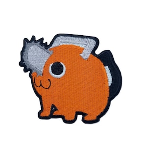 Pochita CSM Anime Inspired Patch (3 Inch) Embroidered Iron or Sew-on Badge Costume / Cosplay Souvenir Emblem DIY Gift Patches