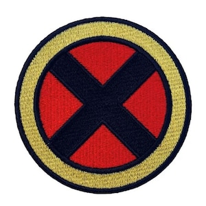 Parche de X-Men (7,6 cm) Bordado con velcro / Insignia termoadhesiva de superhéroe X-Men, recuerdo de la película, símbolo del escudo, parches para disfraces, gorras, bolsos y regalos.