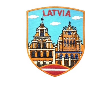 Latvia Patch (3.1 Inch) Embroidered Iron or Sew-On Badge Baltic Travel Riga Sightseeing Backpack, Cap, Hat Gift Patches
