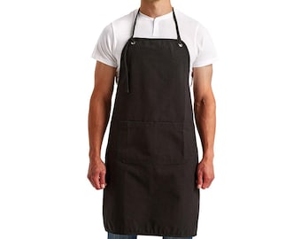 Personalized Canvas Apron Custom Logo Eco Friendly 2-in-1 Bib or Waist Apron Gift