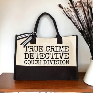 true crime detective bag bag, color option — true crime tote