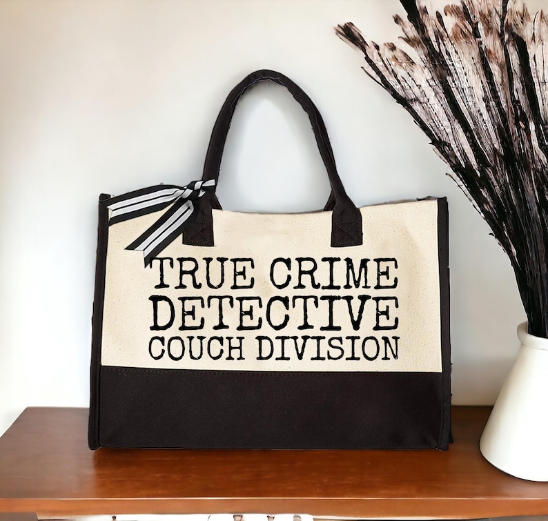 true crime detective bag bag, color option — true crime tote