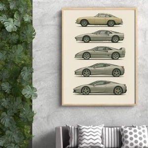 Ferrari Evolution Poster - Wall Art - Picture
