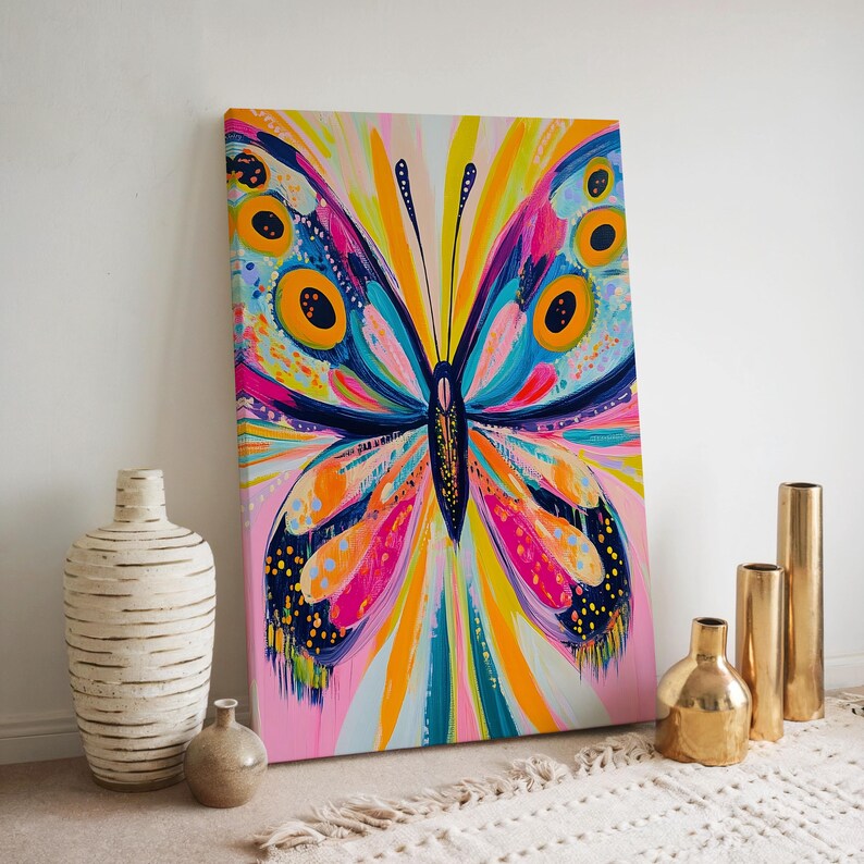 Colorful Butterfly Wall Art Print, Vibrant Insect Digital Download ...