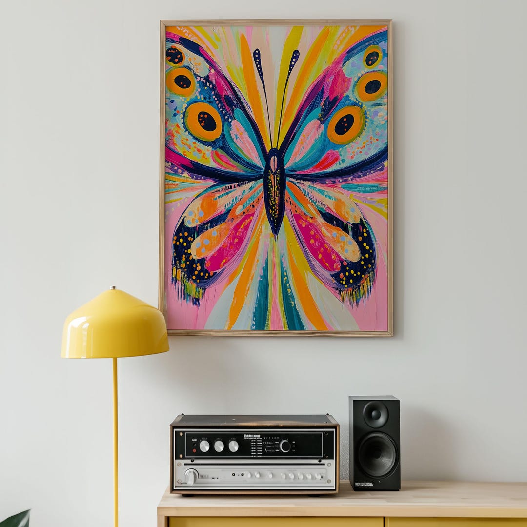 Colorful Butterfly Wall Art Print, Vibrant Insect Digital Download ...