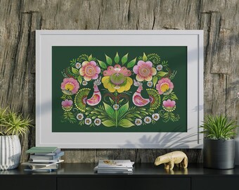 Pink Mallows Digital Art Ukrainian Painting Ukraine Seller Petrykivka Ukraine Artist A4