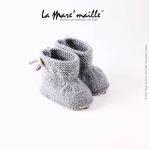 Babyslofjes van handgebreide wol, 6 kleuren om uit te kiezen La Mare'maille