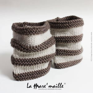 ENSEMBLE chaussons et guêtres jambières bébé laine marron style bohème tricoté main La Mare'maille image 3