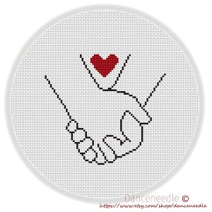 INSTANT DOWNLOAD,Free shipping,Cross stitch pattern, Crossstitch PDF,holding hands ,lovers ,best friends for ever.zxxc20082801