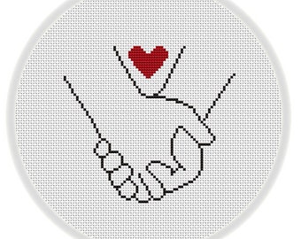 INSTANT DOWNLOAD,Free shipping,Cross stitch pattern, Crossstitch PDF,holding hands ,lovers ,best friends for ever.zxxc20082801