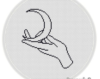 INSTANT DOWNLOAD,Free shipping,Cross stitch pattern, Crossstitch PDF,magic hands and moon.zxxc2008110701