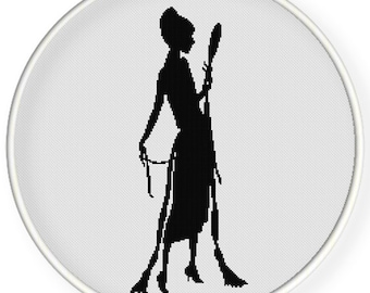 Directe download, gratis verzending, kruissteek, kruissteek pdf/jpeg, vintage, elegante dame, kussenpatroon kruissteek, zxxc0576