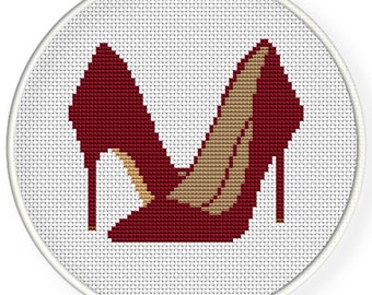 Instant Download,Free shipping,Cross stitch pattern, Cross-StitchPDF,Red high heel ,shoes,zxxc0620