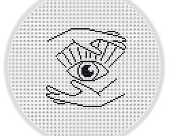 INSTANT DOWNLOAD,Free shipping,Cross stitch pattern, Crossstitch PDF,magic hands and eye.zxxc20083003