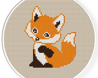 INSTANT DOWNLOAD,Free shipping,Counted Cross stitch pattern,Cross-Stitch PDF, a cute fox, zxxc0365