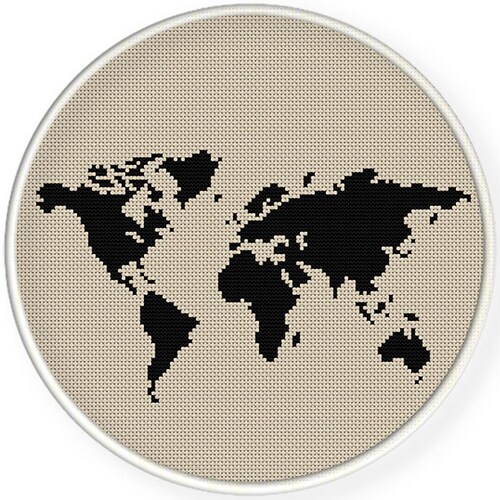 World Map Cross Stitch Pattern / Printable PDF Pattern / World Etsy