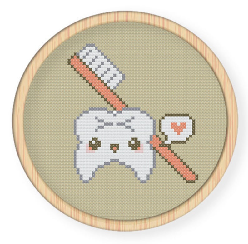 Instant Download,Free shipping,Cross stitch pattern, Crossstitch PDF,tooth and toothbrush,zxxc0044 image 1