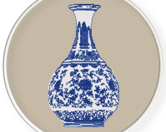 Instant Download,Free shipping,Cross stitch pattern, Cross stitch PDF/JPEG, blue white porcelain pattern, pillow pattern,zxxc0683