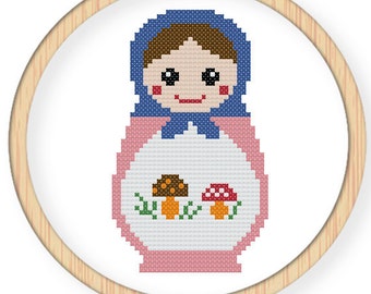 Instant download,free shipping,Cross stitch pattern, Cross-StitchPDF,Russian Doll,Matryoshka  Babushkas,zxxc0009