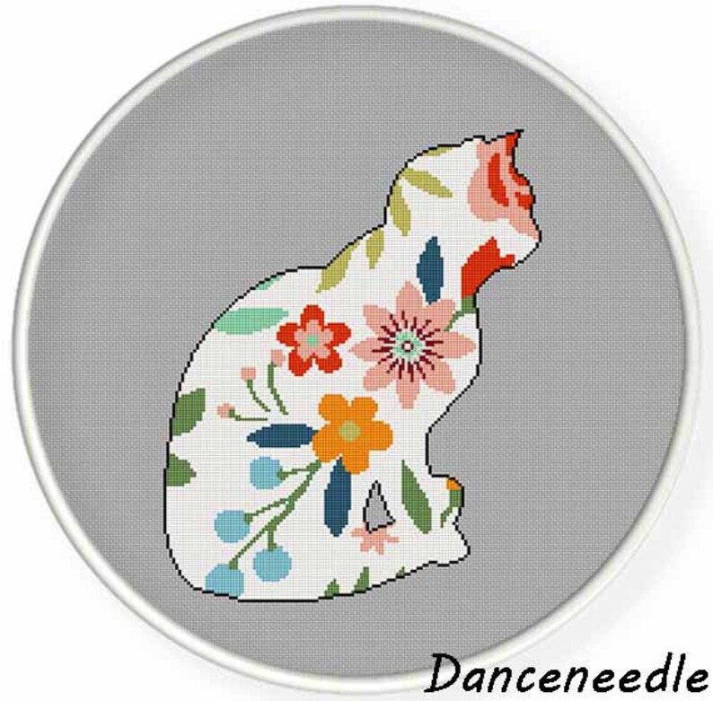 Instant Download Cross Stitch Pattern Pdfflower Etsy