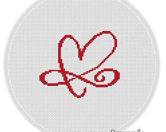 INSTANT DOWNLOAD,Free shipping,Cross stitch pattern, Crossstitch PDF,beads pattern,heart,lovers gift,valentine's day,wedding ,zxxc20092601