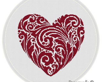 INSTANT DOWNLOAD,Free shipping,Cross stitch pattern, Crossstitch PDF,heart, cross stitch pillow pattern,zxxc21010401