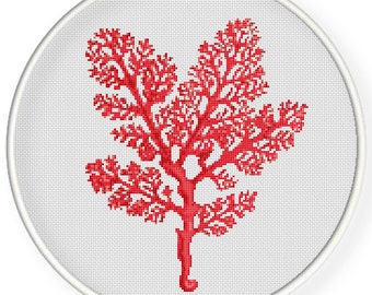 INSTANT DOWNLOAD,Free shipping,Cross stitch pattern, PDF,red Coral ,zxxc0654