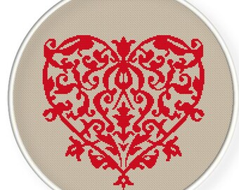 Instant Download,Free shipping,Cross stitch pattern, Crossstitch PDF,flower heart , cross stitch pillow pattern,zxxc0204