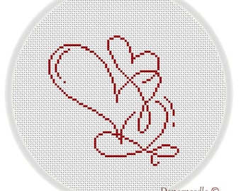 INSTANT DOWNLOAD,Free shipping,Cross stitch pattern, Crossstitch PDF,beads pattern,heart,lovers gift,valentine's day,wedding ,zxxc20092302