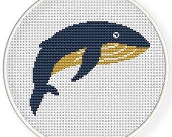 Instant download,free shipping,Cross stitch pattern, Crossstitch PDF,hello whale ,zxxc0562
