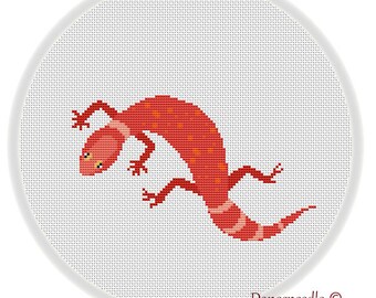 INSTANT DOWNLOAD,Free shipping,Cross stitch pattern, beads pattern ,Cross-StitchPDF,cute wild animal,   gecko， zxxc20091803
