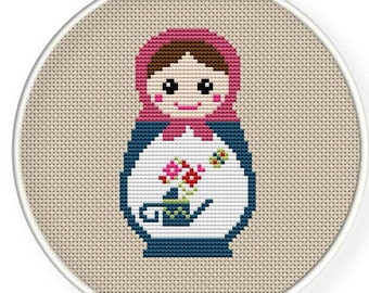 Instant Download,Free shipping,Cross stitch pattern, Cross-Stitch PDF,Mask Russian Doll ,Matryoshka  Babushkas,zxxc0235