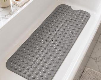 Extra Long Bath Mat Non Slip Shower Mat 40x16 Bathtub Mat Machine Washable PVC Tub Mat with Suction Cups