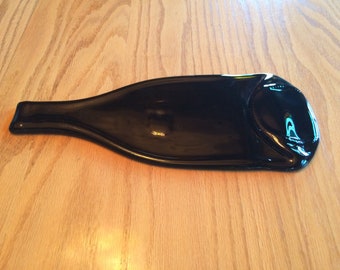 Upcycled Slumped Wine Bottle Serving Tray or Cheese Plate