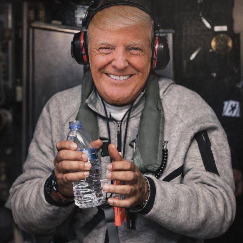 May include: A smiling person wearing a gray zip-up jacket, a white undershirt, and a headset with red ear cups. They are holding a clear plastic water bottle. The person has light skin and blonde hair.