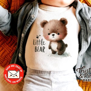 Little Bear Baby Onesie® • Woodland Animal Baby Outfit • Baby Forest Cub Gift