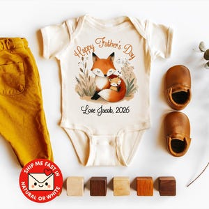 Father's Day Daddy and Baby Fox Baby Onesie® | Dad Baby Gift