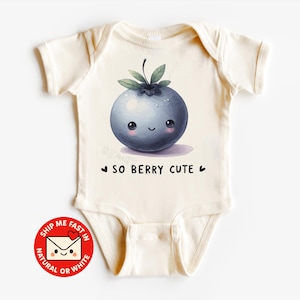 Blueberry So Berry Cute Baby Onesie® • Fruit Baby Outfit • Cute Blueberry Baby Bodysuit