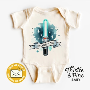 The Chosen One Baby Onesie® – Cute Sci-Fi Baby Bodysuit, Wars Baby Gift, Movie Baby Shower Outfit, Future Clothes