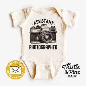 Assistant Photographer Baby Onesie® • Funny Camera Crew Bodysuit • Baby Photography Outfit Gift