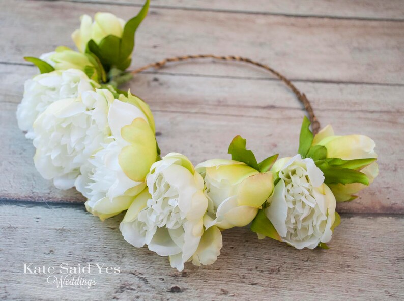 Flower Crown Peony Flower Crown Peony Crown Wedding Crown Etsy