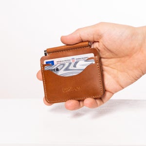 Portefeuille minimaliste à clip en cuir, portefeuille fin avec pince à billets, cuir italien Buttero, porte-cartes à accès rapide, portefeuille à transporter au quotidien