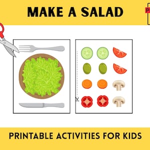 Printable Cut and Glue Salad Craft – Fun Make a Salad Activity for Preschool and Kindergarten | PDF