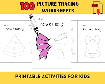 Hojas de trabajo de calco: 100 páginas imprimibles para preescolar y jardín de infancia (PDF)