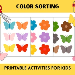 Butterfly to Flower Color Matching Printable for Kids – Fun Preschool Activity, Learn Colors Worksheet, Instant Download PDF