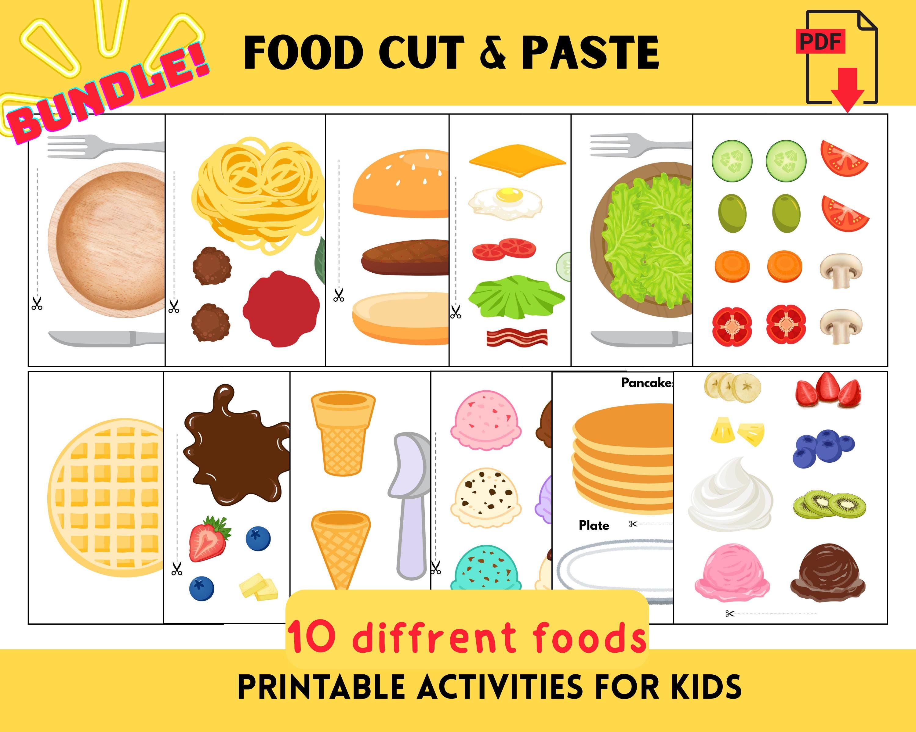 33 Awesome Food Crafts for Kids To Keep Them Entertained 7 Cut and Paste Food Craft Bundle PDF - Preschool Scissor Skills,…